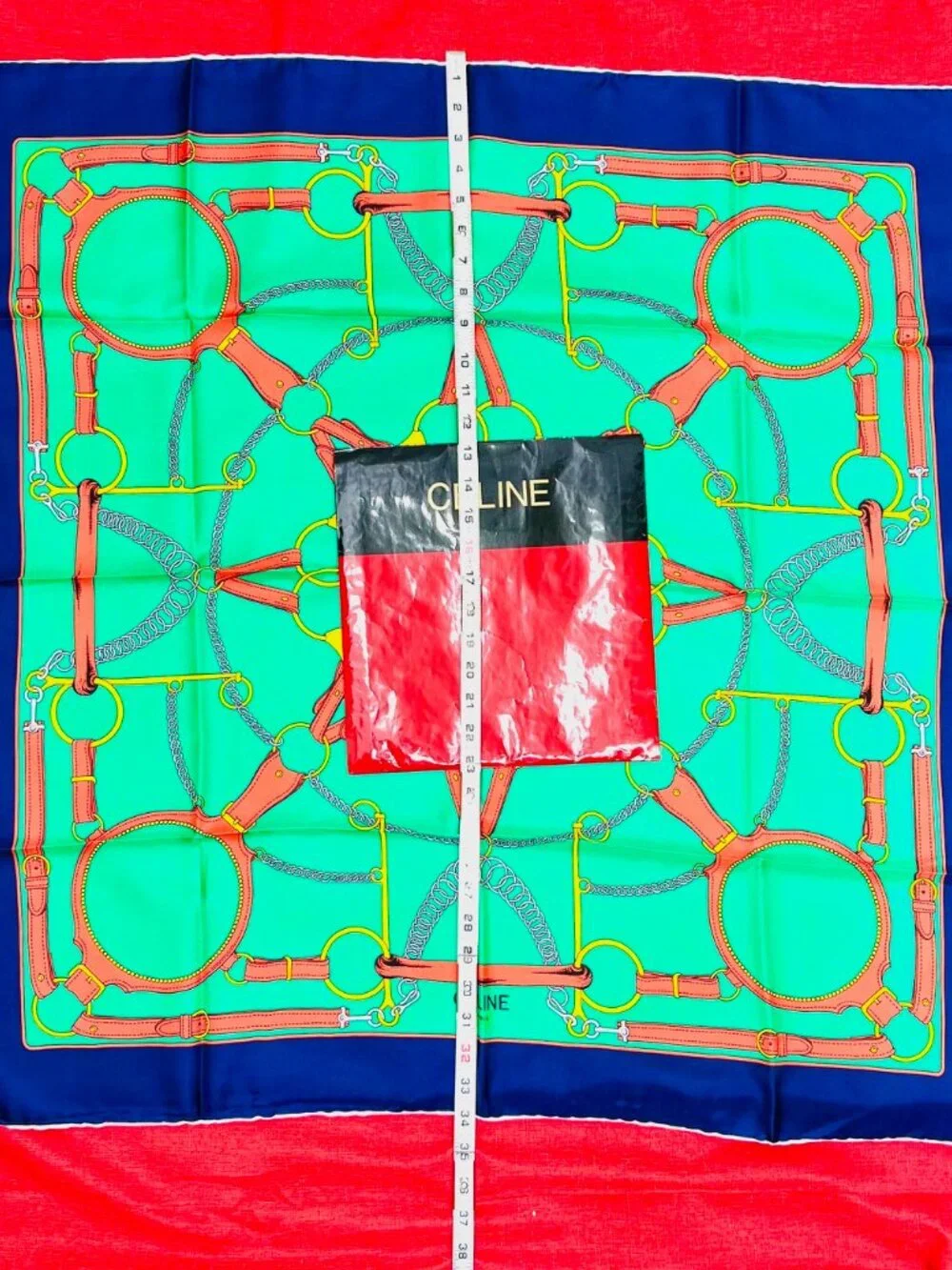 New W/  Box Celine  Paris 100% Silk scarf  34